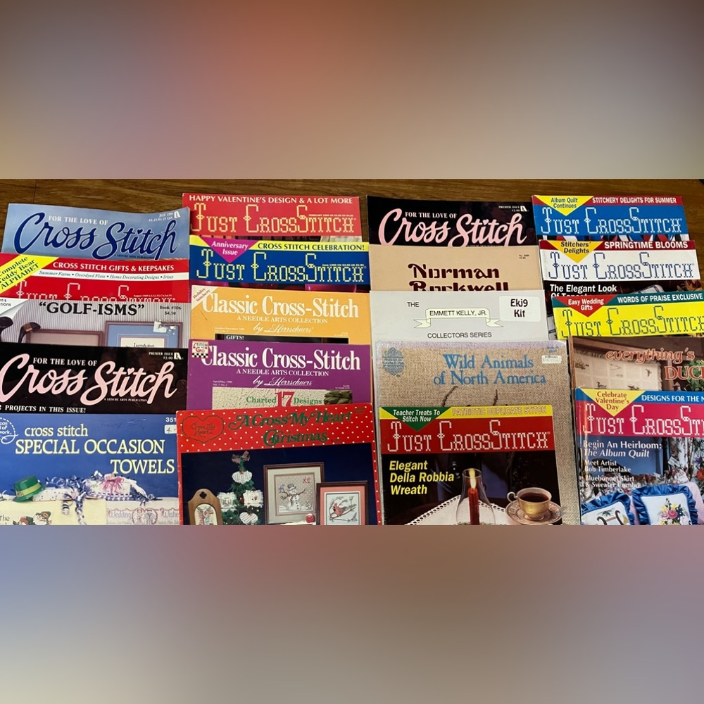Vintage lot of 37 cross stitch booklets leaflets